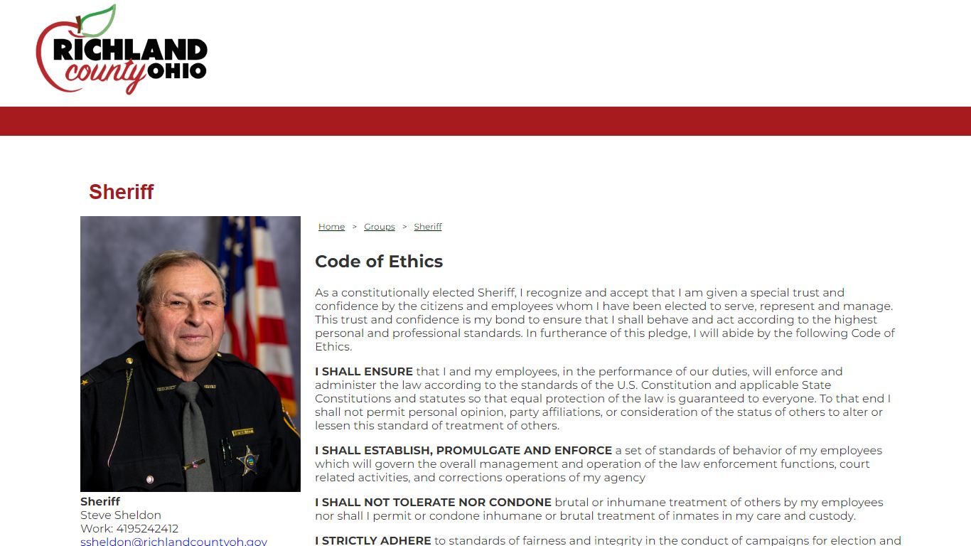 Richland County Ohio - Sheriff - EvoGov Demo Website